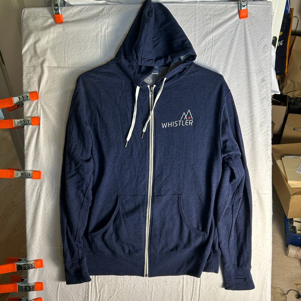 Independent Trading Co Whistler Full Zip Hoodie Mens Size Large Navy Heather